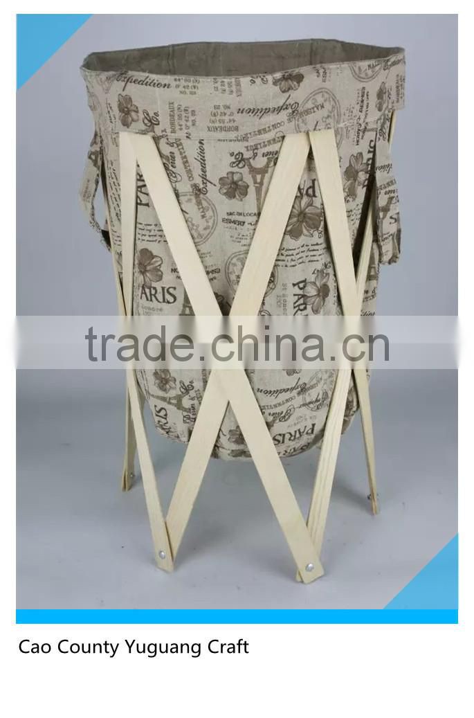 Good Quality Foldable canvas laundry basket with handles
