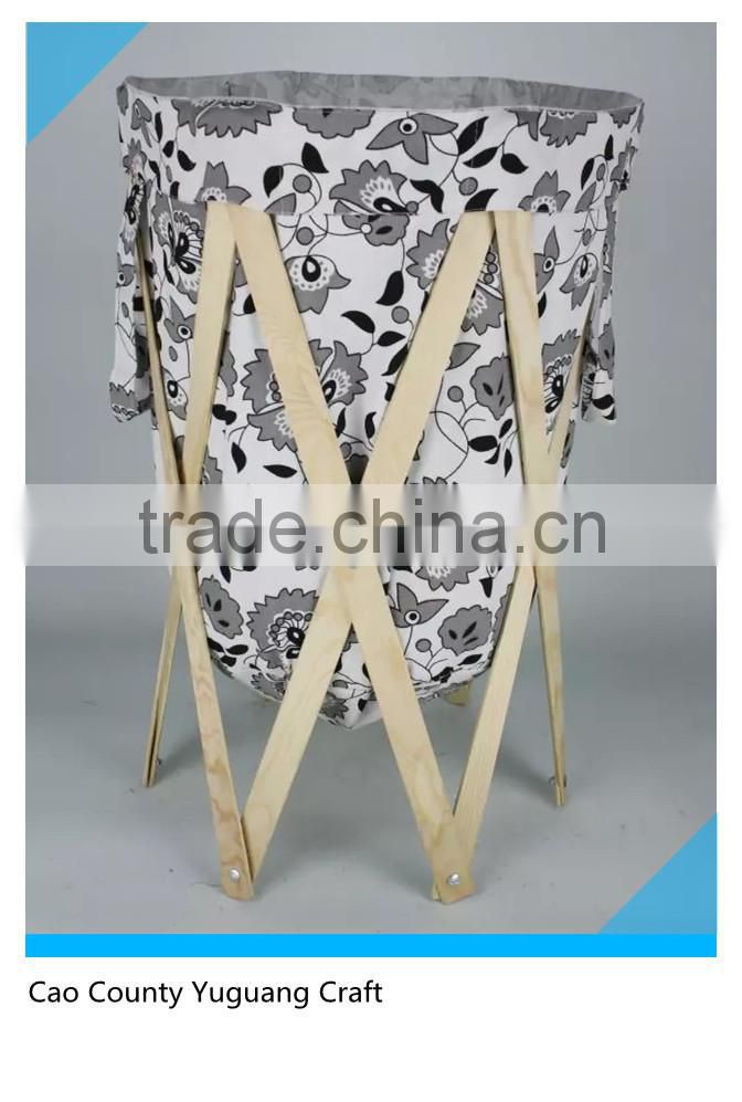 Good Quality Foldable canvas laundry basket with handles