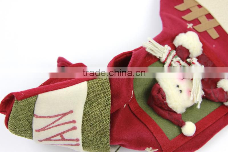 Competitive Festival Products Cartoon Santa Claus Socks Souvenir Bag