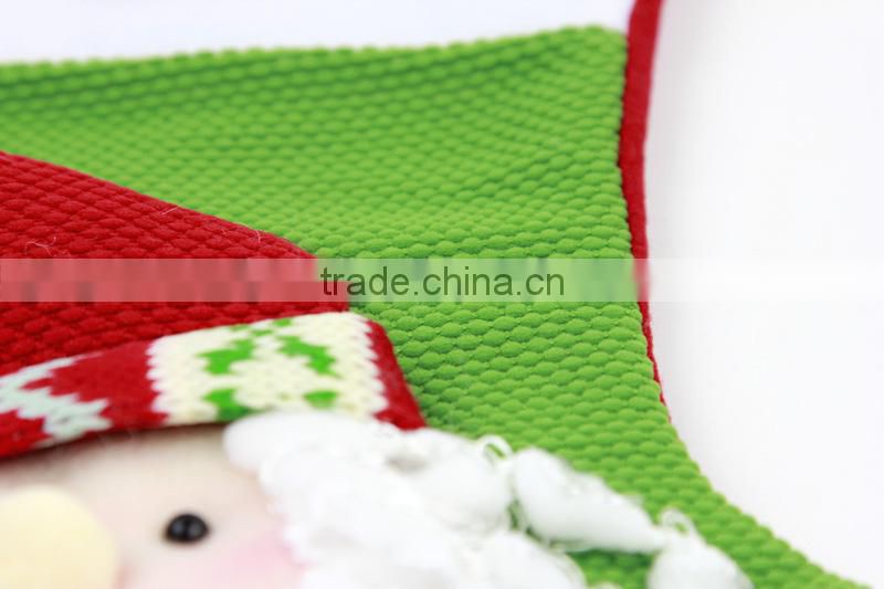 Fabric Beard Father Christmas Long Stocking Green Gift Bag