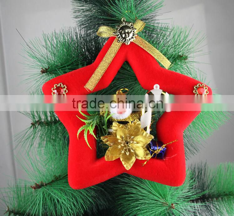 Peach Hearts/House/Circle/Five-Pointed Star Christmas Tree Ornament Hanging Decorations