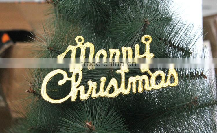 Golden Simple ''Merry Christmas''English Letters Hanging Decorations