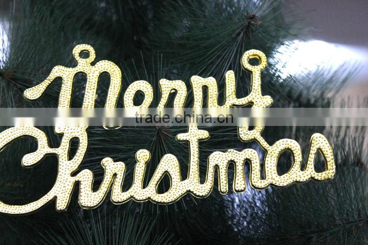 Golden Simple ''Merry Christmas''English Letters Hanging Decorations