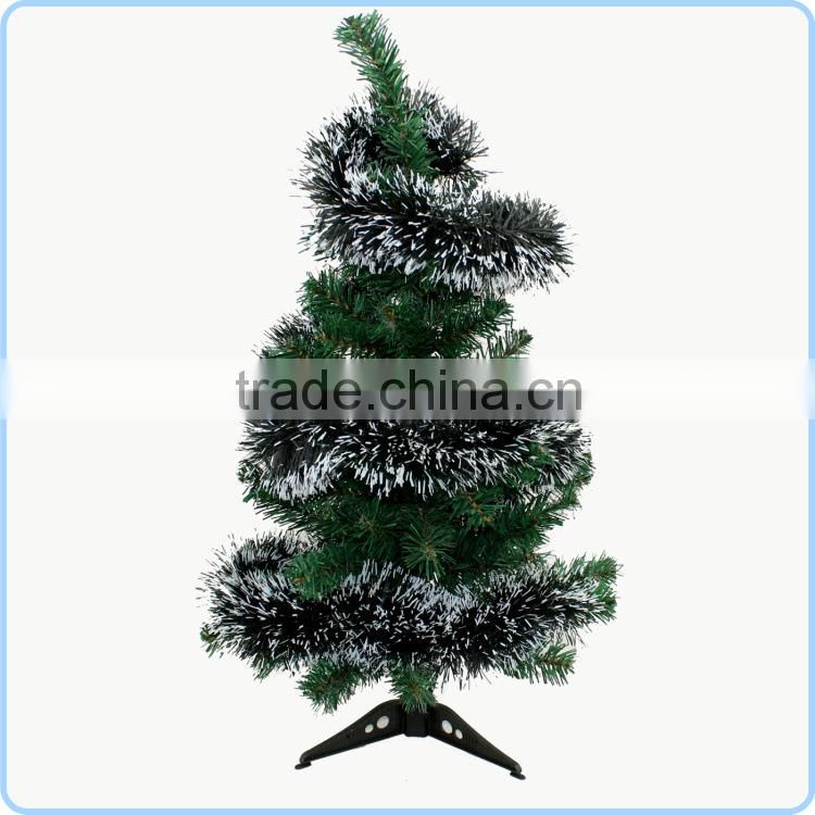 Fluffy Green Tinsel Garland With Snow Christmas Tree Ornament Evening Party Decoration