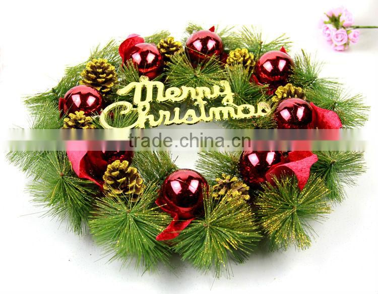 Christmas Tree Garland With Pine Cones & English Letters Hanging Ornament