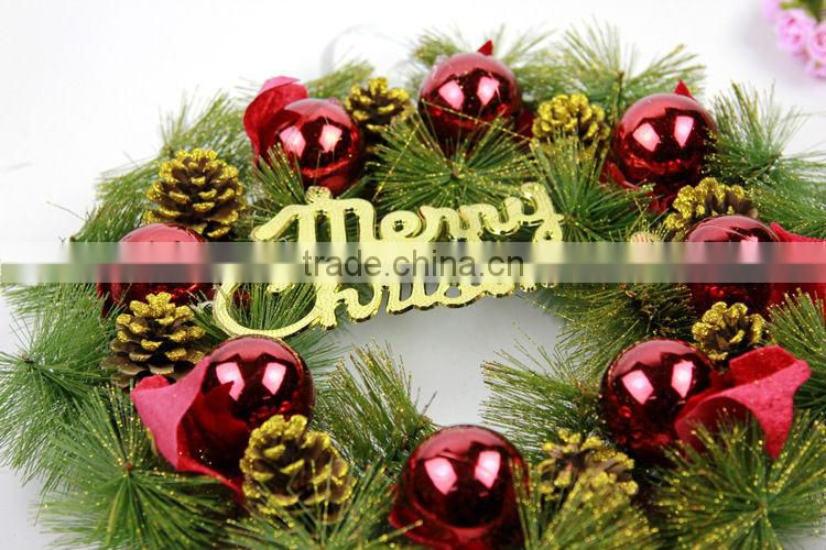 Christmas Tree Garland With Pine Cones & English Letters Hanging Ornament