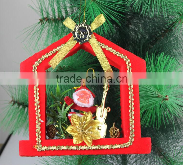 Peach Hearts/House/Circle/Five-Pointed Star Christmas Tree Ornament Hanging Decorations