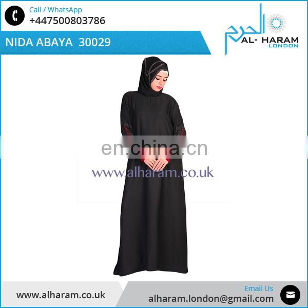 Traditional Nida Black Abaya/Muslim Dubai Abaya Dress Supplier