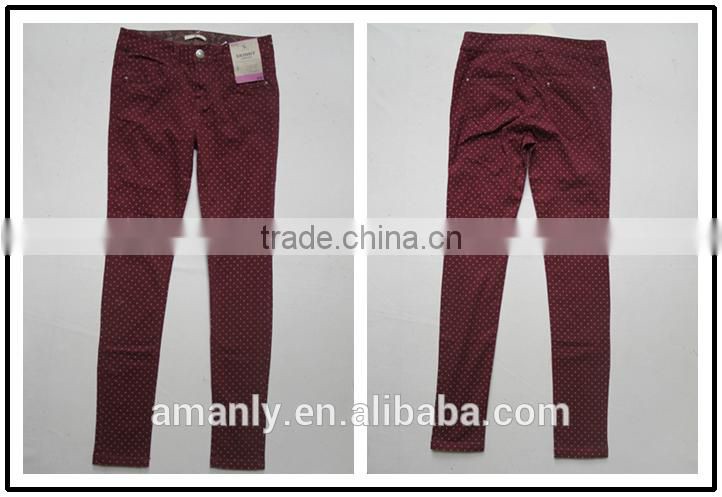 ladies skinny low rise pants