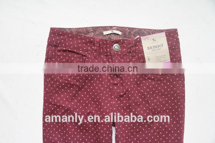 ladies skinny low rise pants