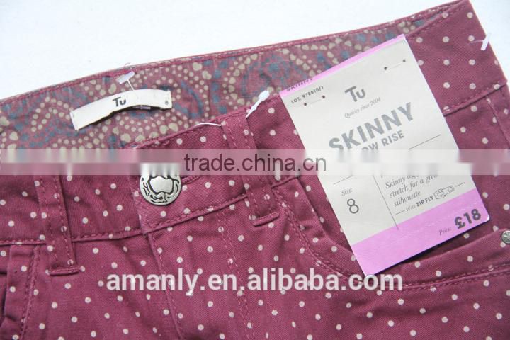 ladies skinny low rise pants