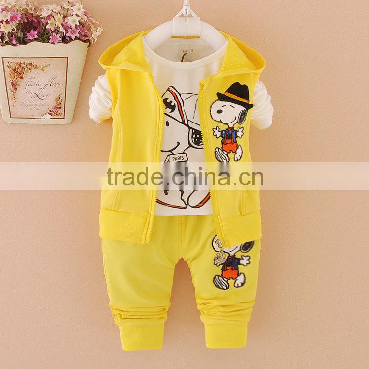 OEM Design 3pcs Baby Girls Clothes Cotton Clothes Baby Boys Sports Suit