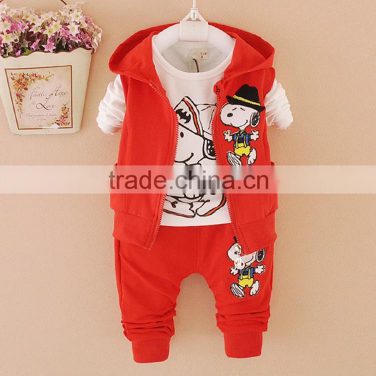 OEM Design 3pcs Baby Girls Clothes Cotton Clothes Baby Boys Sports Suit