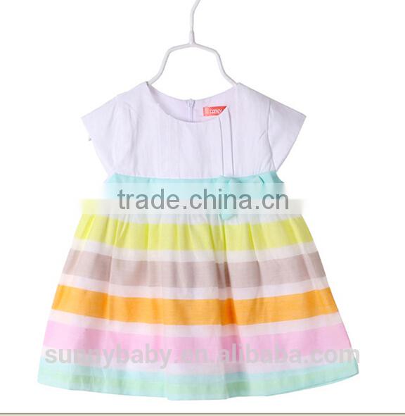 Wholesale Korea Style Rainbow Color Baby Girl Dress