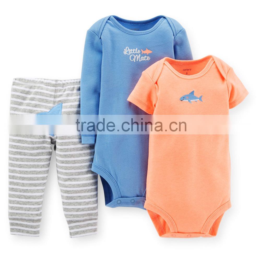 2016 Unisex Newborn Cotton Clothes Short Sleeve Carter Baby Bodysuit Set