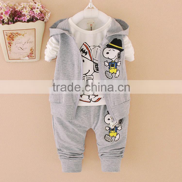 OEM Design 3pcs Baby Girls Clothes Cotton Clothes Baby Boys Sports Suit