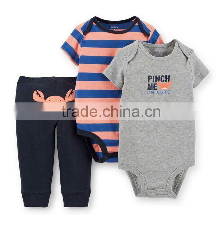 2016 Unisex Newborn Cotton Clothes Short Sleeve Carter Baby Bodysuit Set