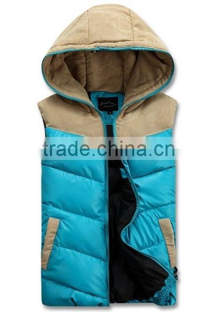 Winter Men's Down Vest Warm Hooded Vest Casual Cotton-padded jacket Slim Coat