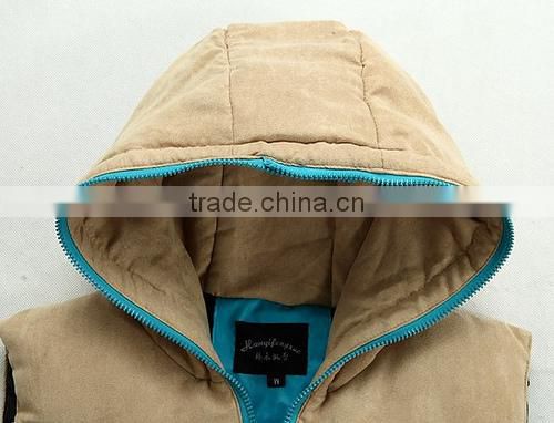 Winter Men's Down Vest Warm Hooded Vest Casual Cotton-padded jacket Slim Coat