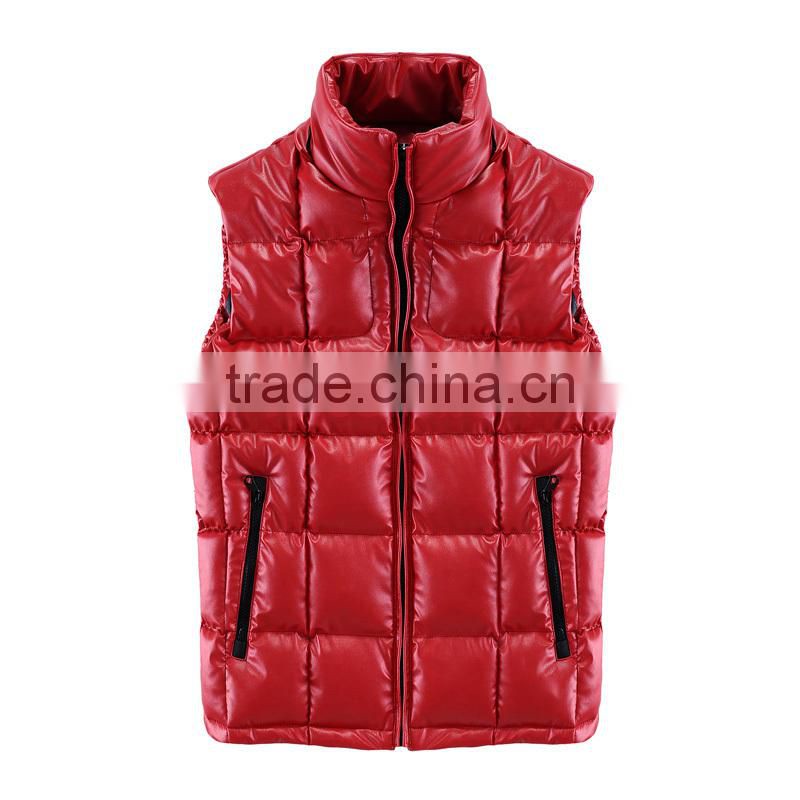 Red color hooded fashion new style mens vest