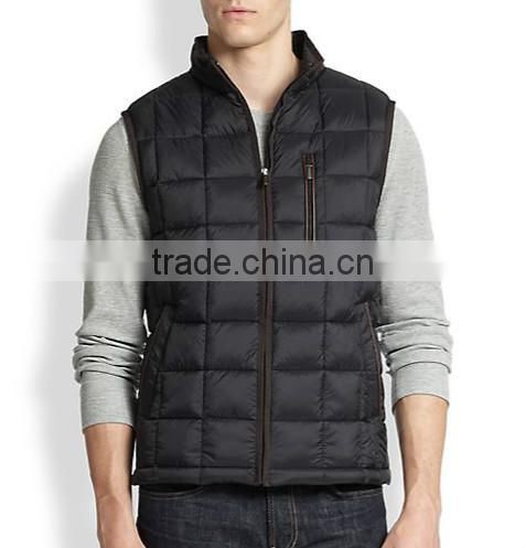 Custom mens winter quilted sport vest without hood