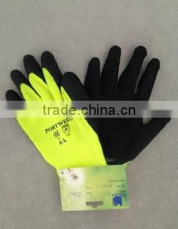 10g Fluorescent Warning Color Terry Cloth Liner Latex Winter Glove-5230