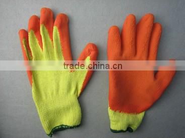 10G string knit liner rough finish latex coated glove-5242.OR