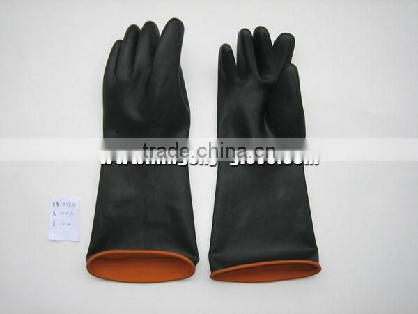 Heavy duty long sleeve double color latex industrial glove-5601