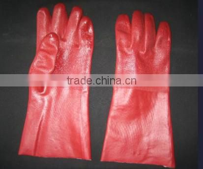 Guantlet Cuff Sandy Finish Jersey Liner PVC Glove--5125