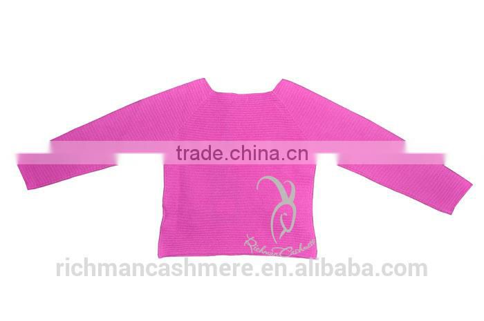 Garter Stitch Raglan Sleeve Baby Cashmere Sweater