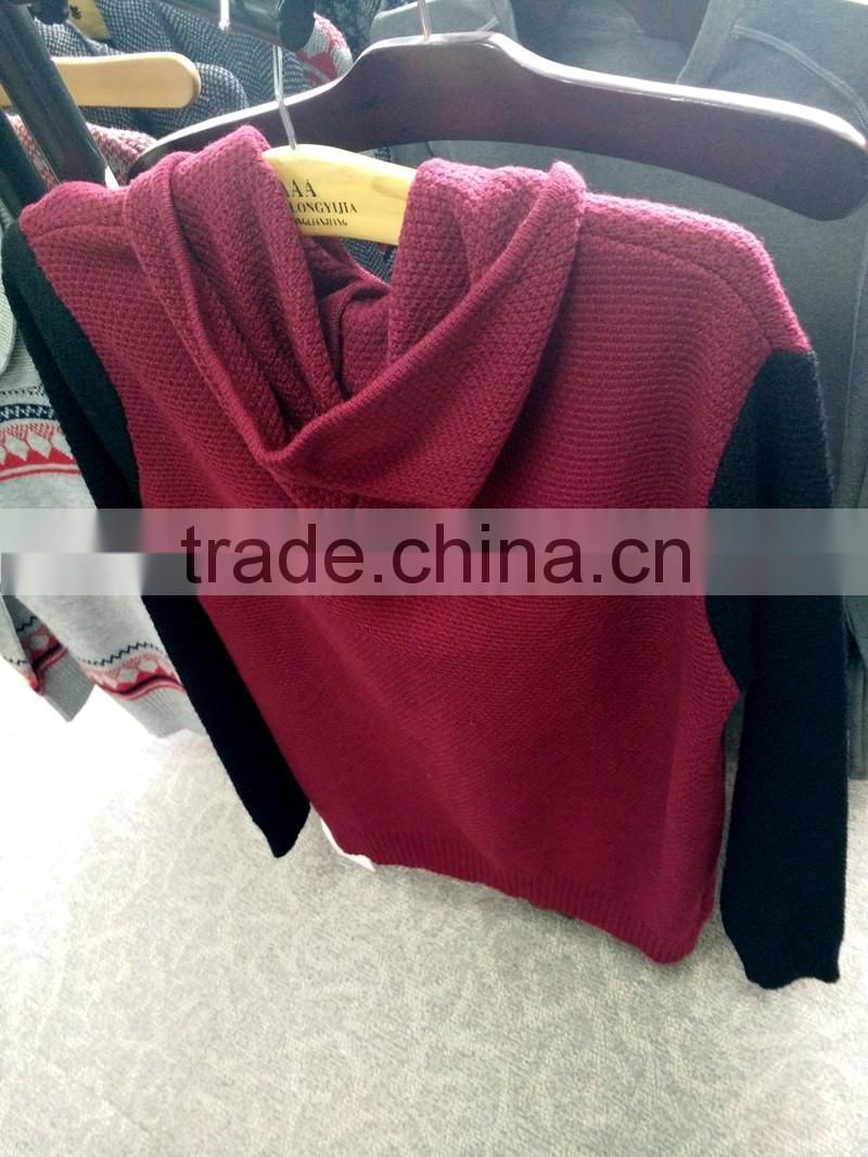 Autumn knitting fabric zipper men cardigan hoody sweater