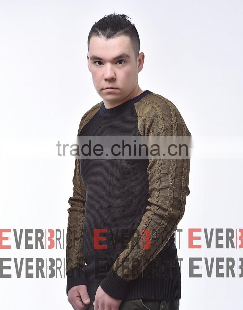 new style color combination plain adults pullover sweater