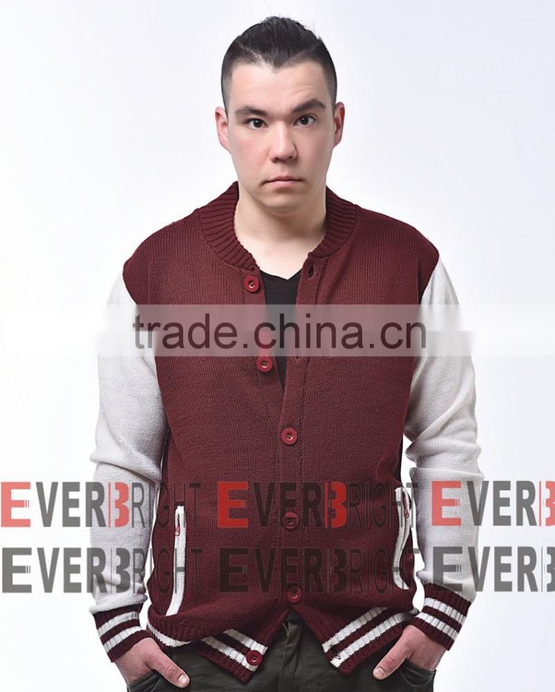 2016 OEM two colour sweater design men cardigan