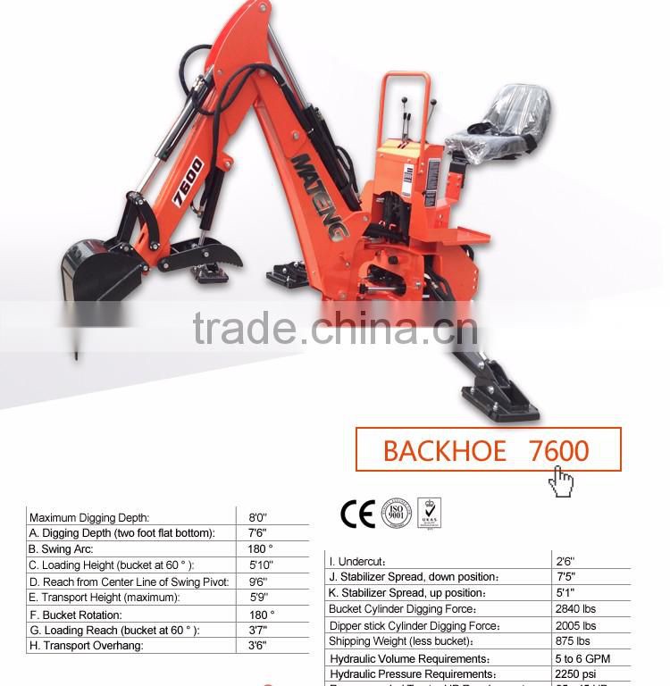 Professional garden tractor and loader backhoe for wholesales
