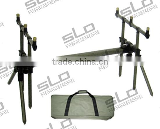 aluminum carp fishing rod pod for 3 rods with telescopic legs