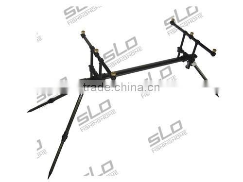 aluminum carp fishing rod pod for 3 rods with telescopic legs
