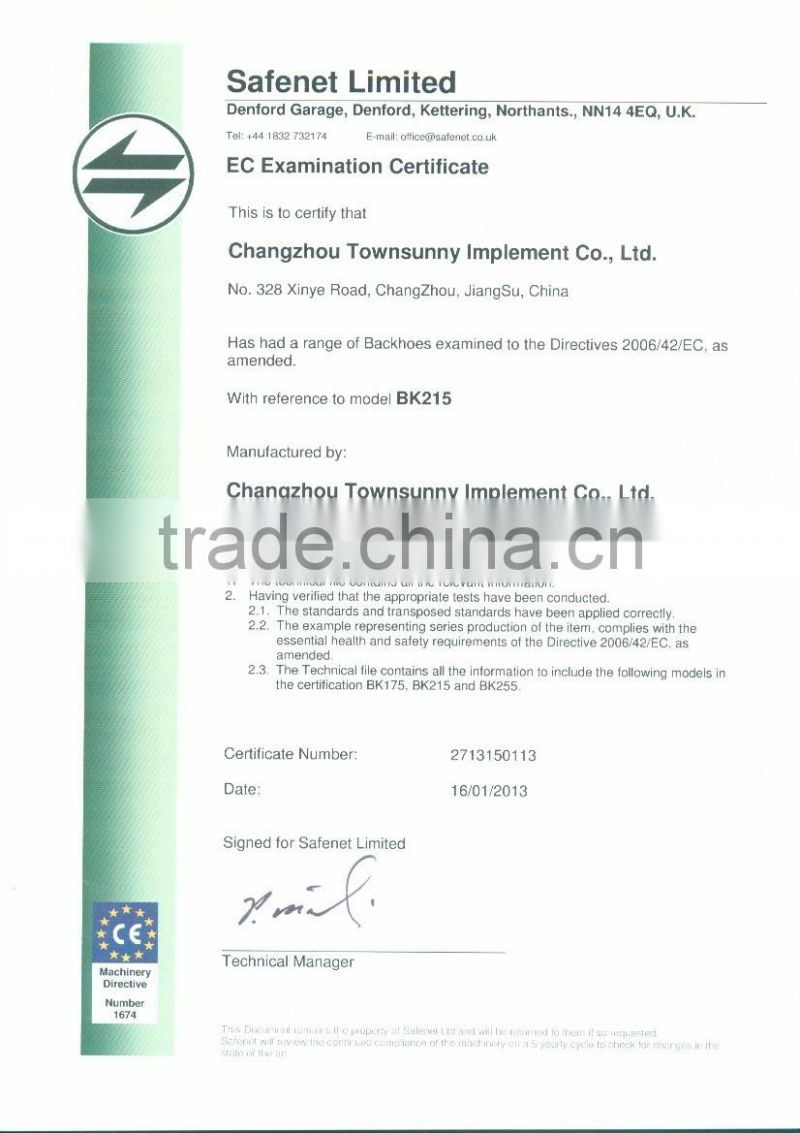 Good quality Hydraulic Backhoe