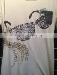 2017.5.1, 100% cotton lady women knitting jersey vest top tshirt