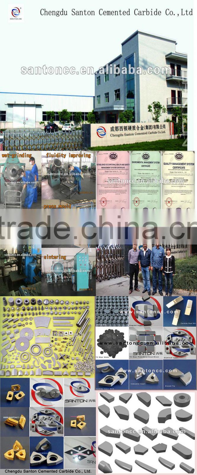 ST10030 YG9D tungsten carbide insert shim hardened material finishing