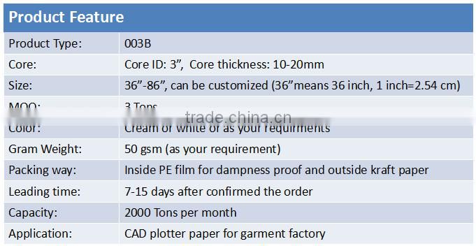 garment factory CAD plotter paper roll