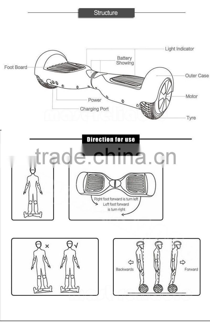 6.5 inch Smart Unicycle 2 Wheel Self Balancing Electric Scooter Balance Hover Board