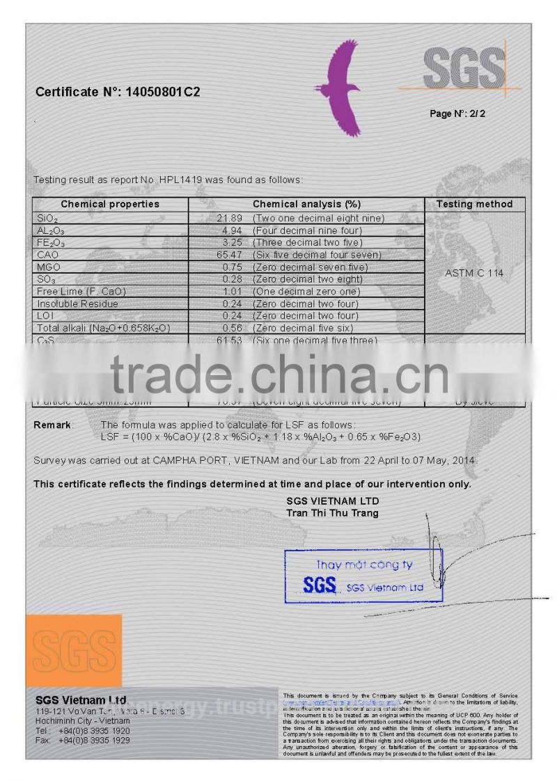 Clinker in jumbo bag