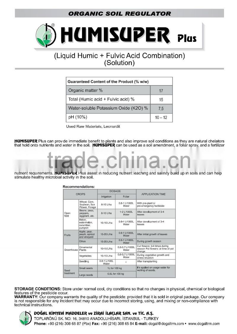 Humisuper Plus (Humic acid + Fulvic Acid)