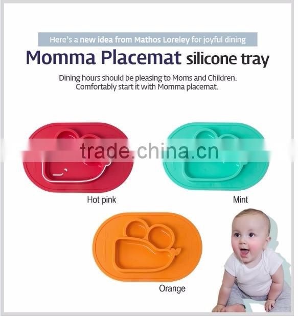 Safe Silicon Food Tray For Baby, Eco- friendly food tray, All in one, Suction perfectly, Easy to clean