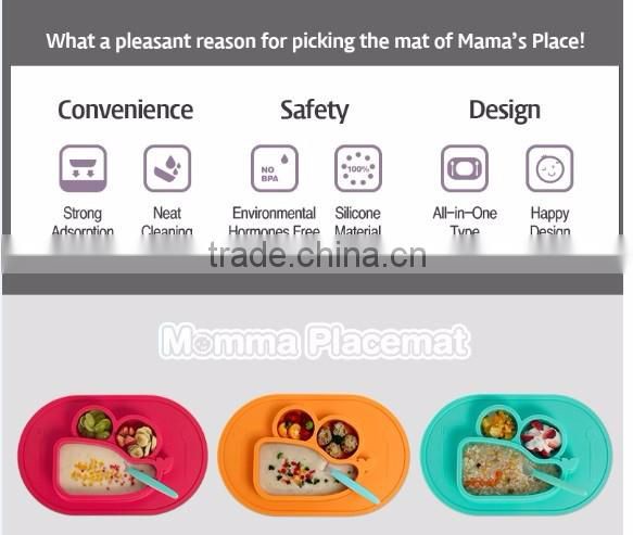 Safe Silicon Food Tray For Baby, Eco- friendly food tray, All in one, Suction perfectly, Easy to clean