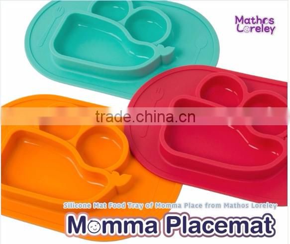 Safe Silicon Food Tray For Baby, Eco- friendly food tray, All in one, Suction perfectly, Easy to clean