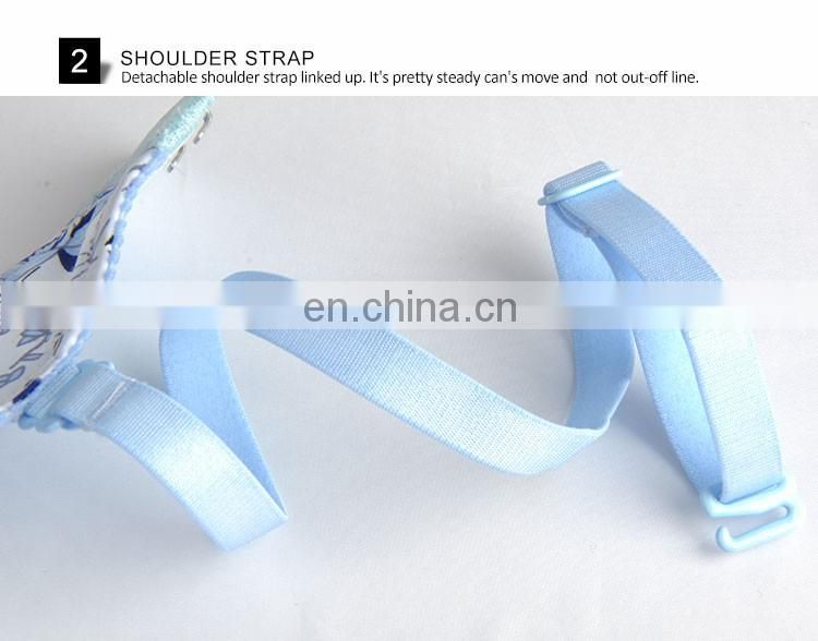 Deep V comfortable bra underwired leapord girl-without-bra sexy breast cover bra