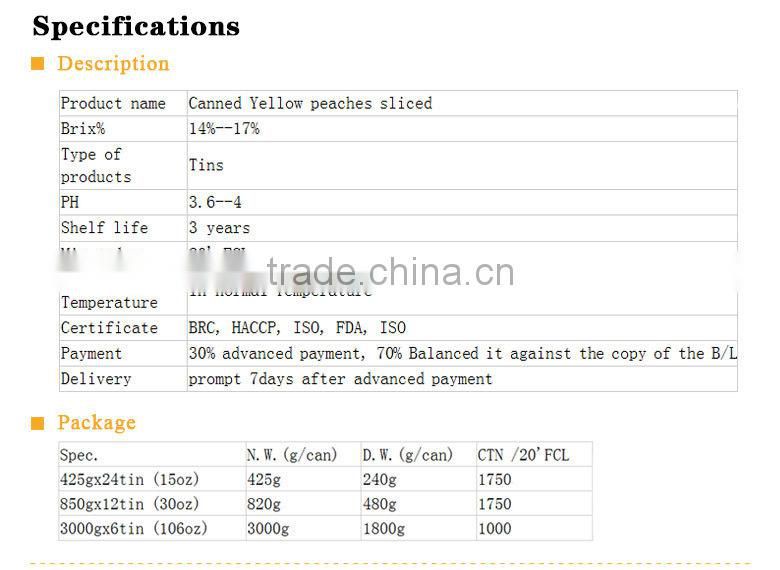 Bulk supply canned yellow peach strips