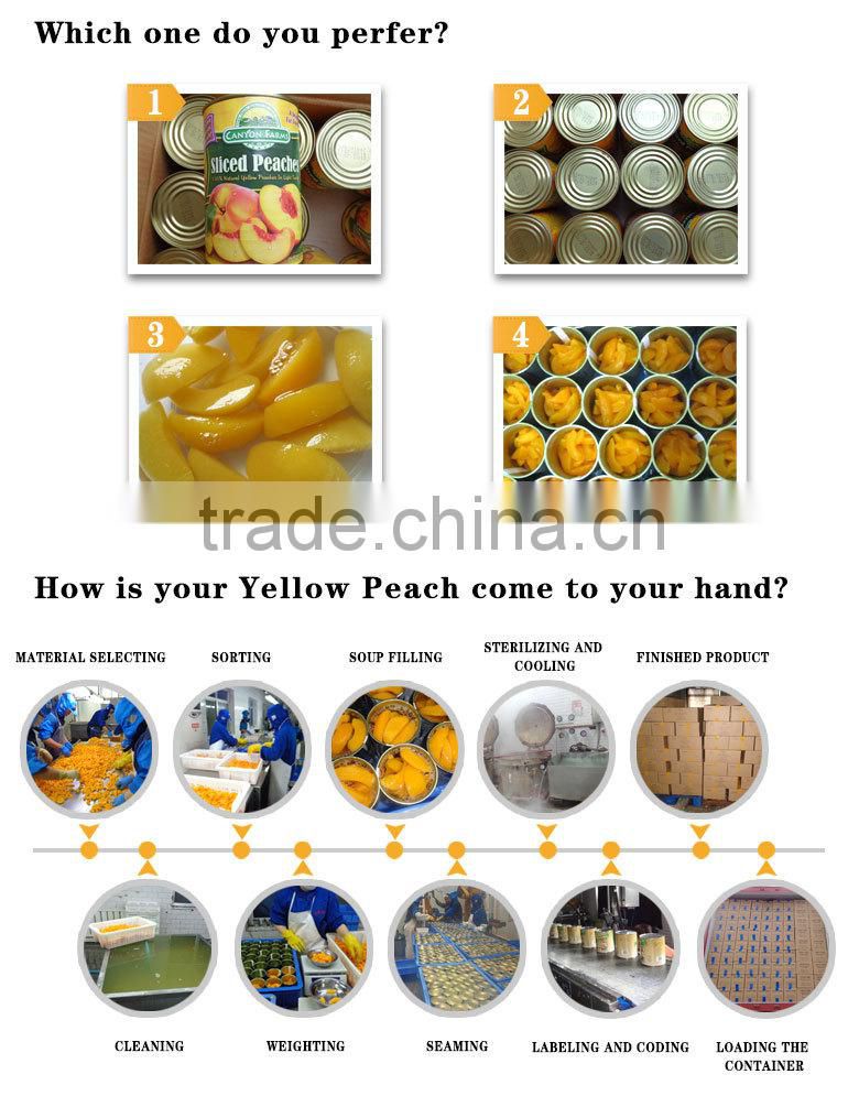 Bulk supply canned yellow peach strips