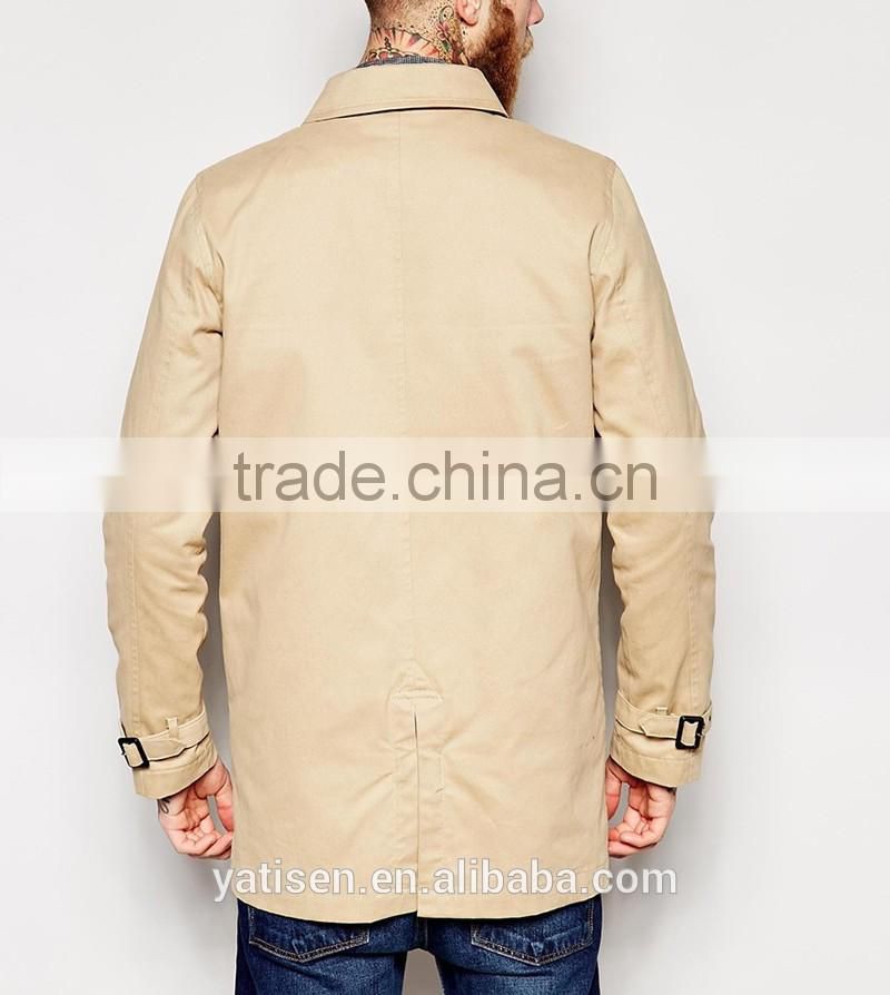 Men's wind break Jacket wholesale 2016 new arrival Spring middle-long cotton coat for men&OEM